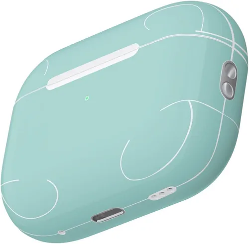Vista 3 de MightySkins - Fundas compatibles con Apple AirPods Pro 2 - Espuma de mar sólida Funda protectora de vinilo duradera y única Fácil de aplicar