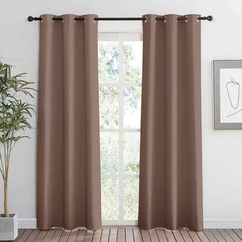 Vista 104 de RYB HOME - Cortinas para armario de 36 pulgadas, cortinas para oscurecer la habitación con ojales resistentes a la oxidación, cortinas de Aqua