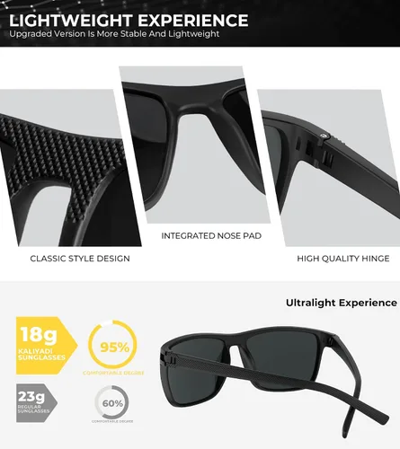 Vista 4 de KALIYADI Gafas de sol polarizadas para hombre, gafas de sol clásicas para conducir, pescar, golf con protección UV400