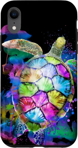 Vista 25 de Rainbow Turtle Design Colorful Turtle Print Sea Turtle Shell Case for iPhone 17