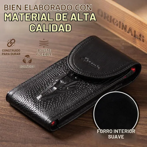 Vista 2 de Funda de cuero genuino para iPhone 17 Pro Max 16 Pro Max 15 Pro Max 14 Pro Max 13 Pro Max Samsung Galaxy A15 S25 Ultra Note9 Funda con clip