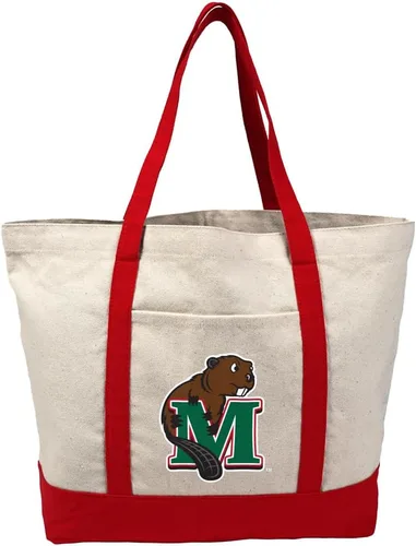 Vista 320 de Campus Lab Bolsa de lona con logotipo primario colegiado con bolsillo externo, bolsa de hombro reutilizable para ir de compras, playa Águilas A&m