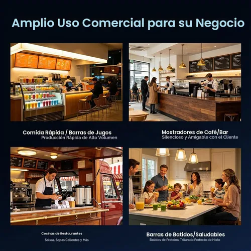 Vista 8 de Bleou Licuadora comercial de batido de 1680 W con marcación rápida y pulso