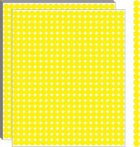 Vista 10 de Calcomanías de punto negro, 1/4 de pulgada, 10000 etiquetas adhesivas