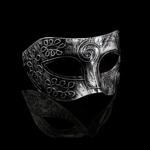 Vista 2 de ABOOFAN Máscara de mascarada para hombres y adultos, máscara romana de baile muscial veneciano, máscara de fiesta de Halloween, cosplay, máscara