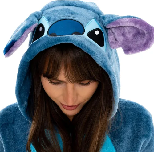 Vista 2 de Disney Lilo And Stitch - Mameluco para mujer con texto en inglés "I Lilo And Stitch", pijama de forro polar para mujer