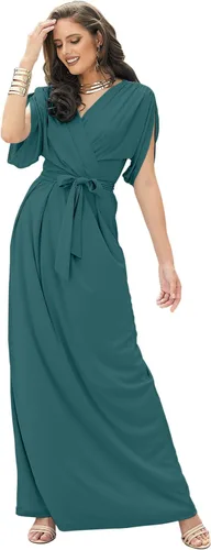 Vista 8 de KOH KOH Vestido largo plisado y modesto para mujer, para invitada de boda Negro