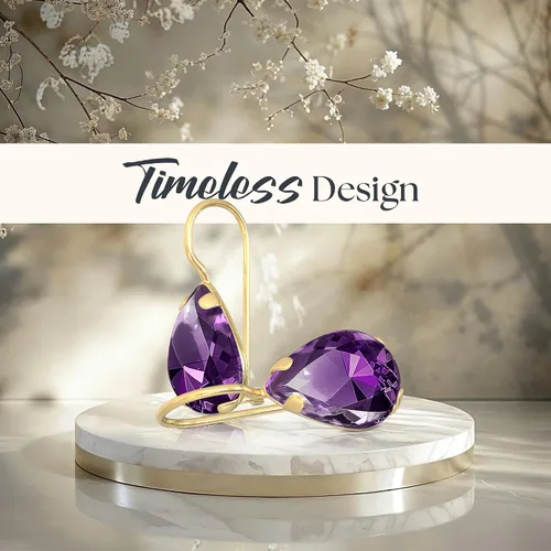 Vista 34 de 14K Solid Gold Earrings - Gemstone Earrings for Women - 14K Gold Earrings for Women - Birthstone Earrings - Teardrop Earrings for Women - Gold