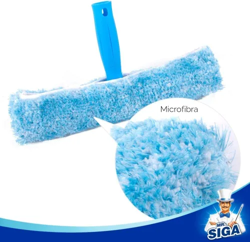 Vista 3 de MR.SIGA Combo profesional de limpieza de ventanas, escobilla de goma y limpiador de ventanas de microfibra, 10 pulgadas