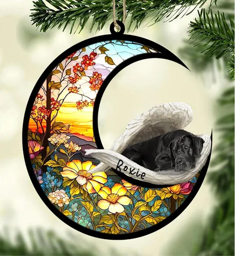 Vista 23 de Atrapasoles conmemorativo personalizado para perros, adorno navideño de Airedale Terrier, recuerdo por pérdida de mascota, regalos conmemorativos