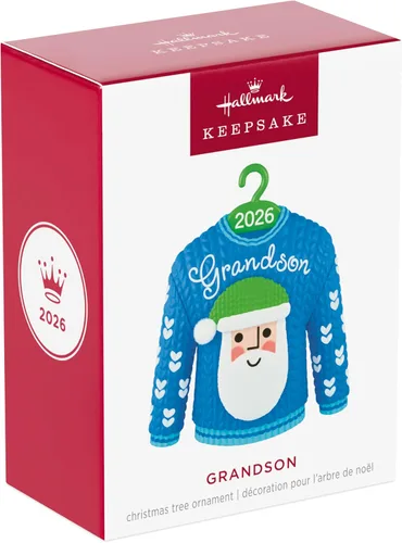 Vista 7 de Hallmark Keepsake Christmas Ornament (Grandson Santa Sweater 2026)