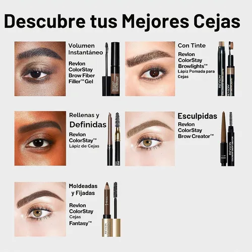 Vista 7 de Revlon Lápiz y gel delineador de cejas por ColorStay, café
