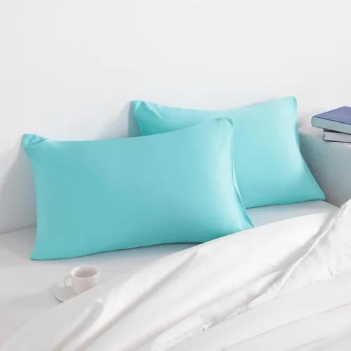 Vista 2 de NTBAY Juego de 2 fundas de almohada estándar, paquete de 2 fundas de almohada de microfibra cepillada de 20x26, suaves, resistentes a las arrugas, a