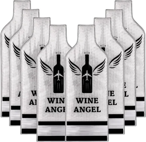 Vista 9 de [PROTECCIÓN MEJORADA] Juego de 4 (8 piezas) Bolsas de Vino Reutilizables para Viajes, Protector de Viaje de Vino, Funda de Viaje para Botella