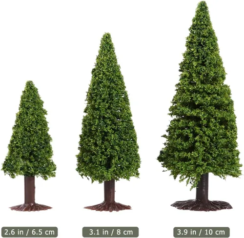 Vista 2 de WINOMO Árboles de juguete 15 piezas de cedro modelo modelo planta verde paisaje planta verde planta paisaje planta planta paisaje planta