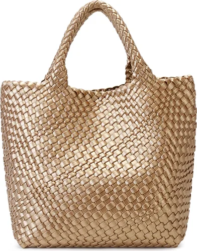 Vista 21 de Bolso tejido para mujer, bolso tote de cuero vegano grande para verano, playa, viaje, bolso de mano y cartera retro hecho a mano, bolso de hombro
