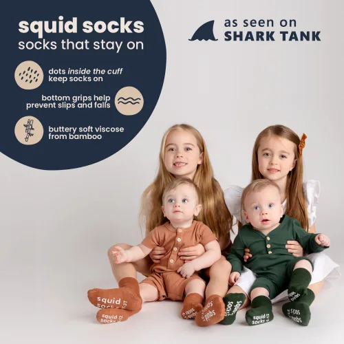 Vista 104 de squid socks Calcetines de viscosa de bambú 0-6M, 6-12M, 12-24M y 2T-3T Calcetines que se mantienen puestos