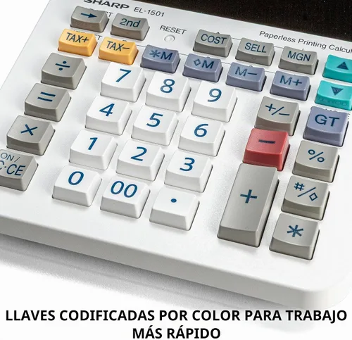Vista 4 de Calculadora empresarial sin papel inalámbrica compacta Sharp (EL-1501)