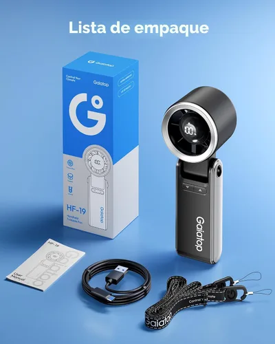 Vista 9 de Gaiatop Ventilador turbo portátil de mano, 21 horas de refrigeración, ventiladores de mano 4 en 1 plegables de 180°, mini ventiladores personales