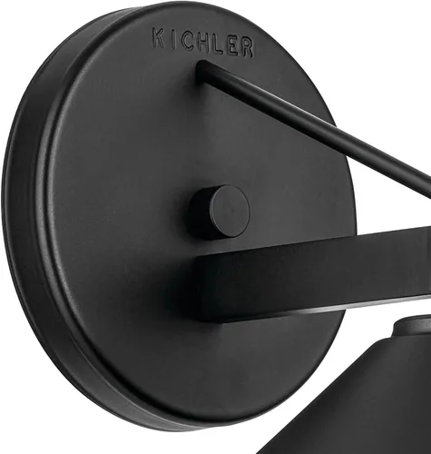Vista 4 de Kichler Ripley 49059BKT - Lámpara de pared para exteriores de 8 pulgadas, color negro, para puertas exteriores, garaje, porche y paredes de patio