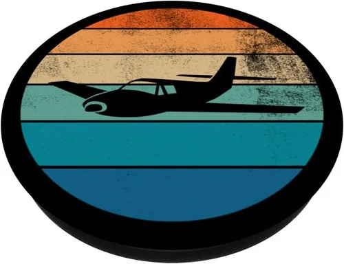 Vista 2 de Vintage Retro Airplane Gift Idea ulm Man Personalised PopSockets Swappable PopGrip