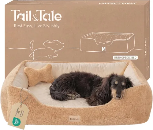Vista 11 de Cama ortopédica refrescante para perros pequeños, espuma viscoelástica con funda lavable Memory foam puppy bed for small dog with arthritis