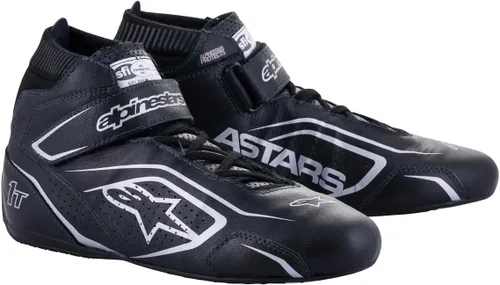Vista 4 de Alpinestars Tech 1-T V3 - Zapatos de conducción SFI - Talla 7.5 - Negro/Gris Frío/Amarillo (2710122-1055-7.5)