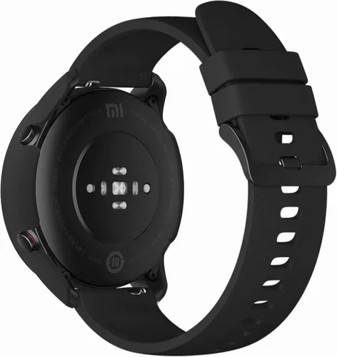 Vista 5 de Paquete de 2 fundas con protector de pantalla de vidrio templado compatible con Xiaomi Mi Watch, dureza 9H 360°, carcasa de PC completa negra +