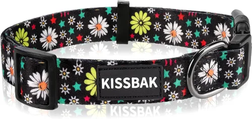 Vista 8 de Collar de perro para perros pequeños y medianos, diseño especial, lindo collar para mascotas, suave, ajustable, elegante, floral, hembra, cachorro