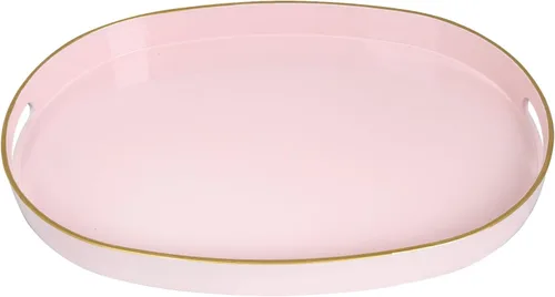 Vista 20 de MAONAME Juego de 2 bandejas decorativas rosadas, bandeja ovalada con asas