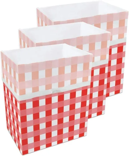 Vista 7 de Clean Cubes Botes de basura desechables de 13 galones (paquete de 3) con bolsas bajas, contenedores plegables de basura y reciclaje para fiestas