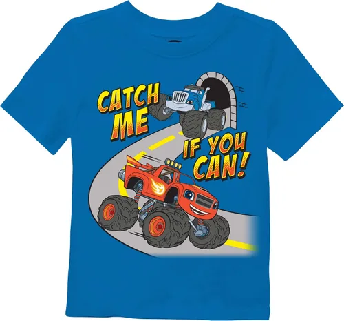 Vista 3 de Blaze y las Monster Machines - Camiseta de manga corta para niños de Nickelodeon Azul French
