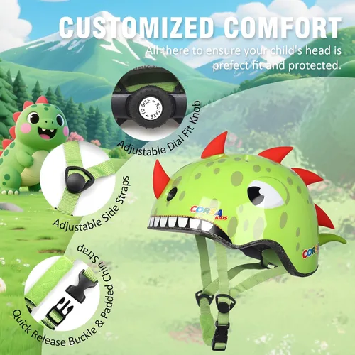 Vista 2 de Casco de bicicleta para niños pequeños, ajustable y multideportivo para niños y niñas, 2 tamaños