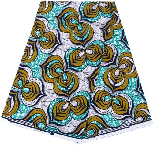 Vista 10 de Tela de algodón africana de impresión de cera Ankara de 6 yardas usada para ropa de fiesta artesanía DIY costura textiles 24FS1605