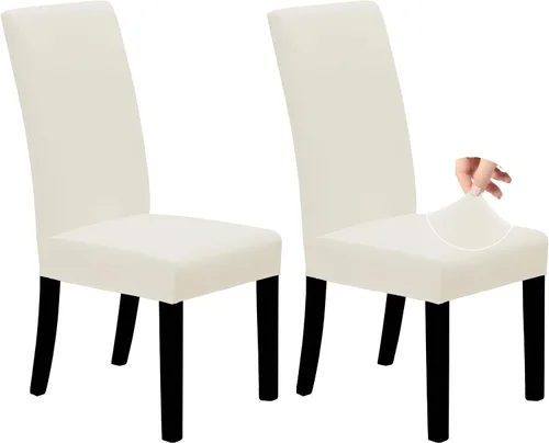 Vista 17 de Easy-Going - Juego de 2 fundas elásticas para sillas de comedor, fundas para sillas de comedor, fundas para sillas Parsons para comedor, ceremonia
