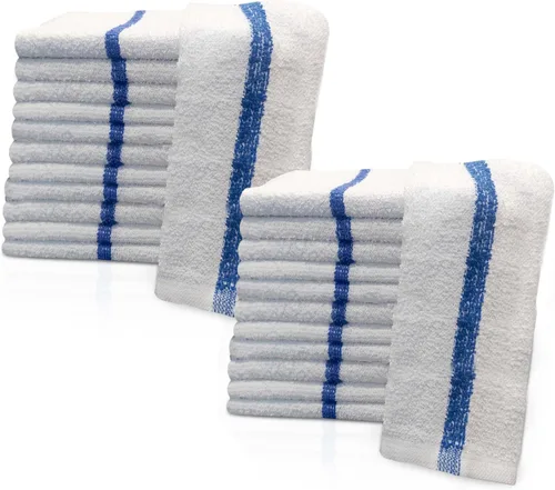 Vista 10 de Terry Bar Mop Blue Stripe [6 Pack - 16" x 19"] Blue Dish Towels for Kitchen, 100% Cotton, Reusable Dish Rags, Ultra Soft, Durable & Quick-Dry