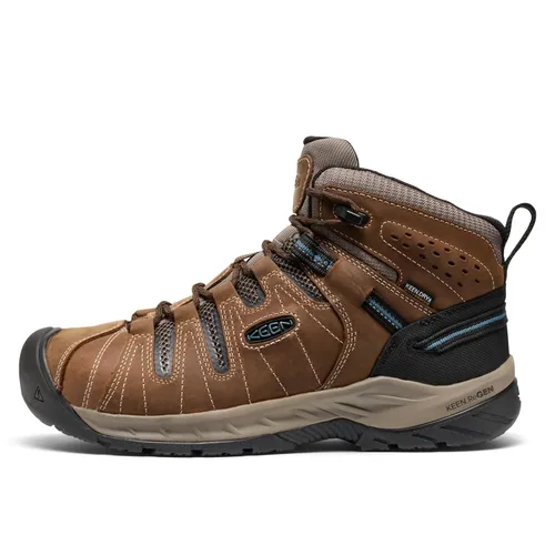 Vista 3 de KEEN Utility Men's Flint 2 VersaTREAD Non Slip Mid Height Steel Toe Waterproof Work Boots, Cascade Brown, 10 D Marrón (Cascade Brown)