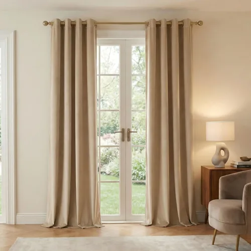 Vista 30 de NICETOWN Cortinas de terciopelo beige 100% opacas de 84 pulgadas de largo, 52 pulgadas de ancho, 2 paneles para dormitorio y sala de estar, cortinas