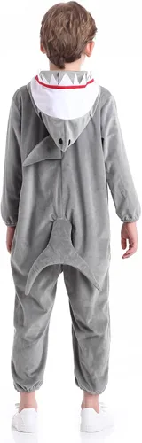 Vista 5 de Disfraz unisex de animales para niños, pijama de animales con capucha de felpa, para Halloween, carnaval, animal, para niños y niñas