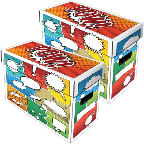 Vista 7 de (1) BCW Art POW! Caja chica para almacenamiento de cómics - Con capacidad de 150-175 cómics - BCW-BX-SHORT-ART-POW 1 Paquete
