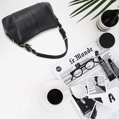 Vista 5 de Kattee Bolsos de cuero suave para mujer bolsos de hombro vintage con asa superior auténtica