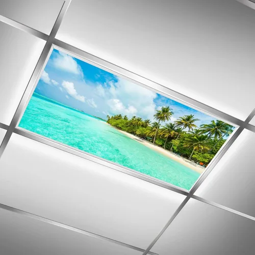 Vista 23 de Cubiertas de luz fluorescente para luces de techo de aula – Película retroiluminada de 2x4 pies para luminarias fluorescentes, fácil de instalar