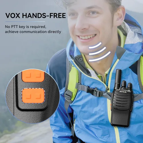 Vista 3 de Retevis Walkie Talkies H-777 con micrófono de hombro, radios de 2 vías de largo alcance, sin licencia, linterna LED, portátil, resistente a