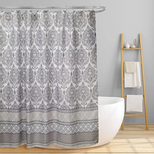Vista 7 de Linen Store lona cortina de regadera de tela, 70"x70