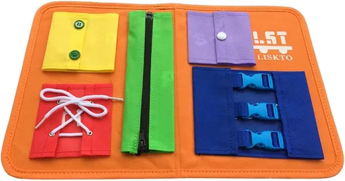 Vista 4 de Busy Board Dress Learning Toy & Busy Board Dress Learning Toy con tapete mágico para garabatear