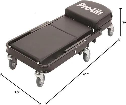 Vista 5 de Camilla para mecánico plegable Z Pro-Lift C-9100 negra de 40 pulgadas (450 libras)