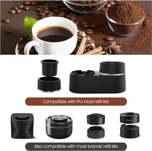 Vista 3 de Pro Mael 100 sellos de papel de aluminio para cápsulas reutilizables VertuoLine, tapas de sellado para cápsulas Nespresso VertuoLine recargables