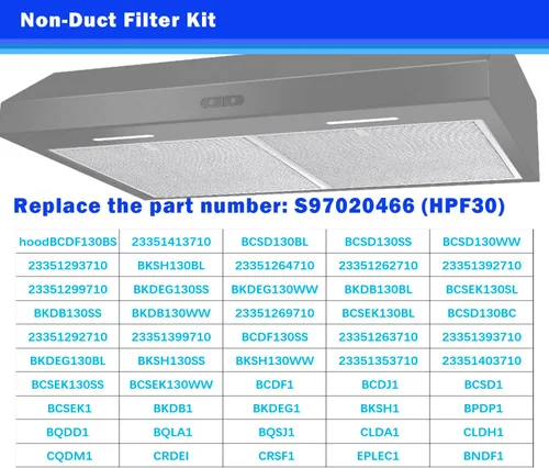 Vista 5 de HPF30 Filtros de carbón sin conductos Filtro de carbón compatible con filtro de campana Broan S97020466 14-5/8 pulgadas x 12-7/8 pulgadas