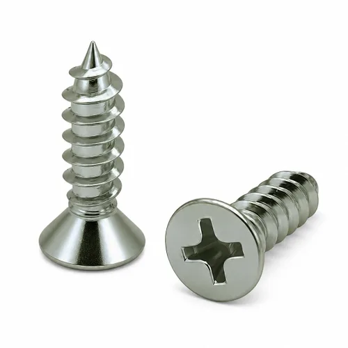 Vista 11 de BCP Fasteners 100 unidades de tornillos para madera Phillips de cabeza plana de 1/2" inoxidable #6 (BCP16)