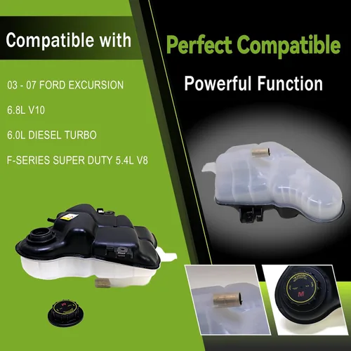 Vista 5 de Depósito de refrigerante del motor CNS con tapa compatible con 03 - 07 FORD EXCURSION / F-SERIES SUPER DUTY 5.4L V8 / 6.0L DIESEL TURBO / 6.8L V10